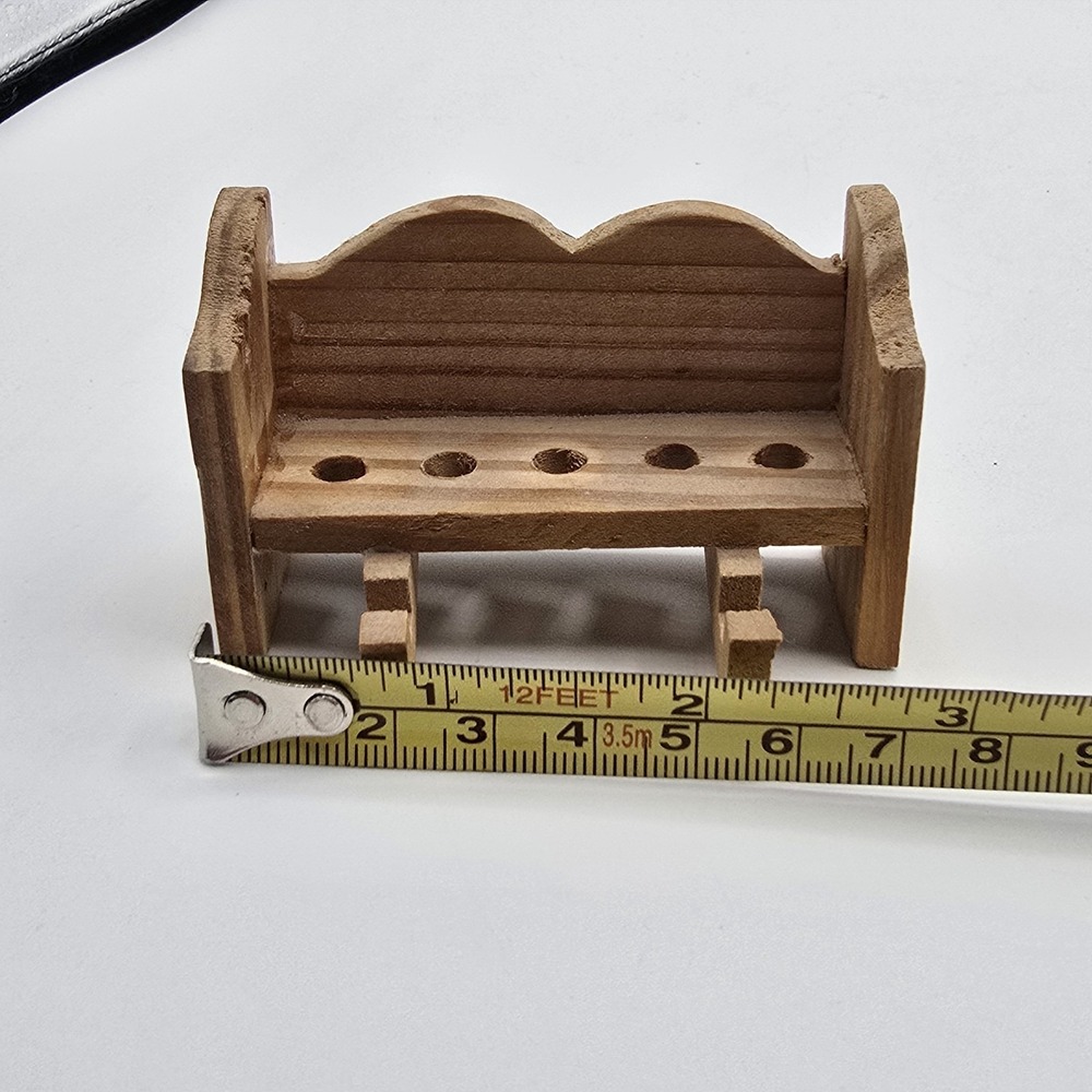 Vintage Doll Sized Wooden Kitchen Utensils & Rack Fridge Refrigerator Magnet - Picture 12 of 13